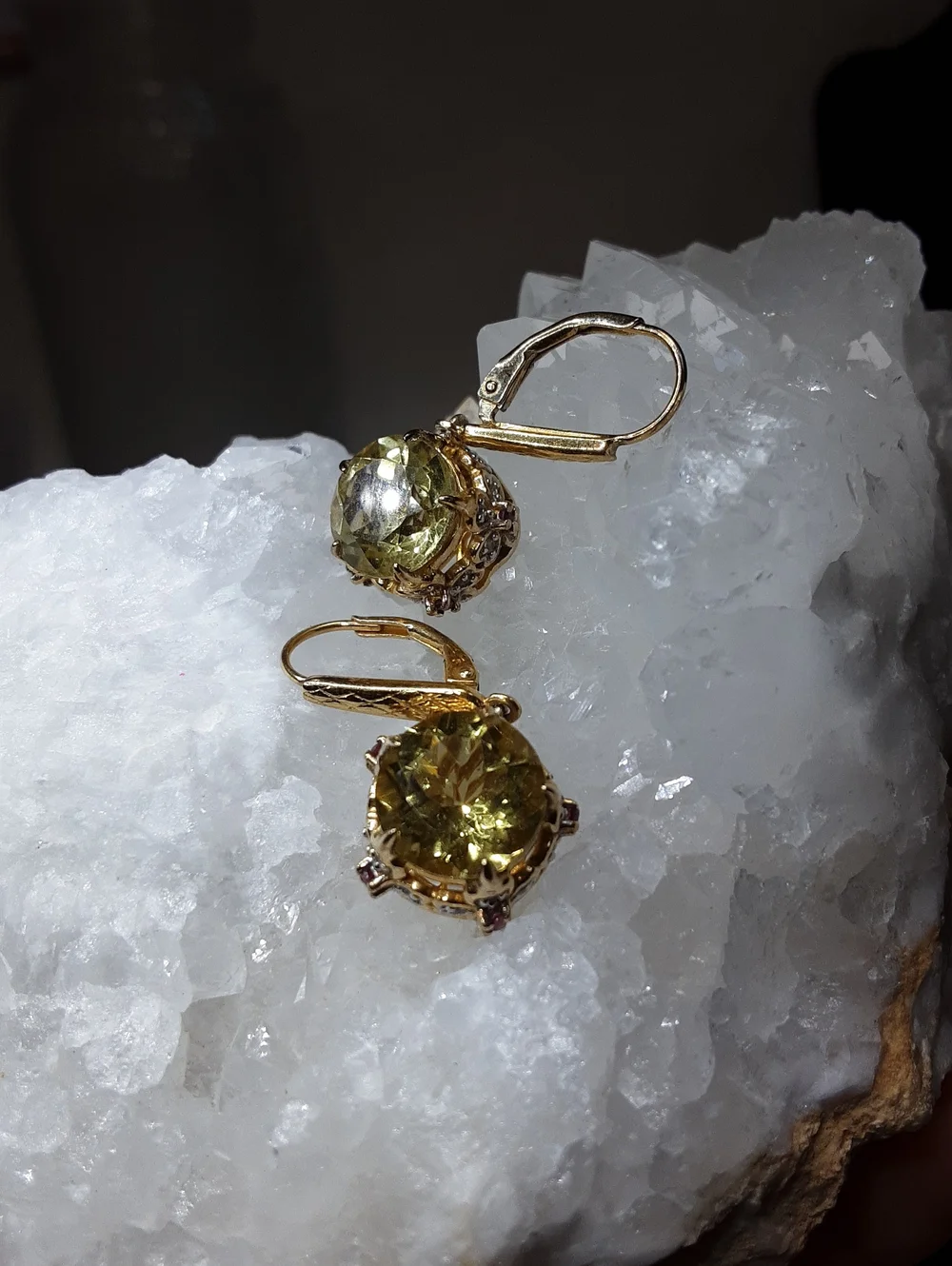 925 Genuine Gemstone Drop Earrings. - Picture 2 of 3